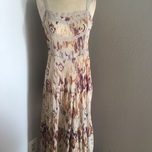 Free People earth tone mesh maxi dress